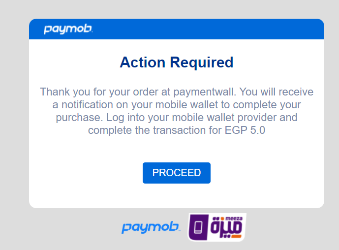 Mobile Wallets Egypt receive notification